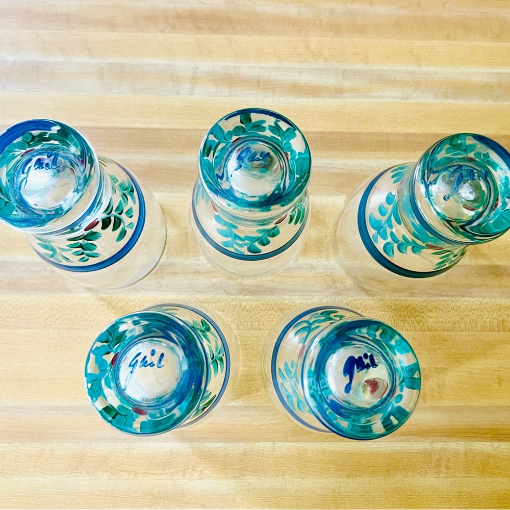 Gail Pittman Annabella Drinking Glasses Set of Five EUC - Picture 5 of 9